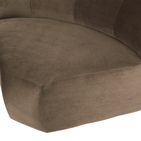Mojo base hoekelement rond velvet taupe