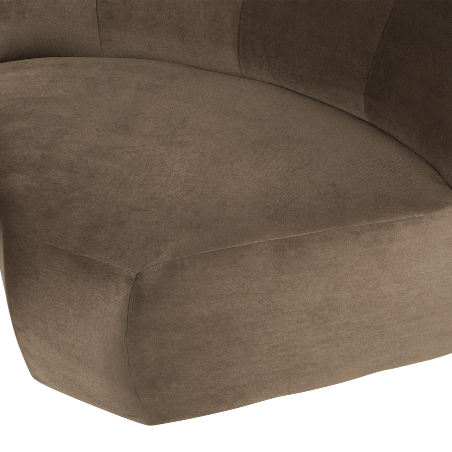 Mojo base hoekelement rond velvet taupe