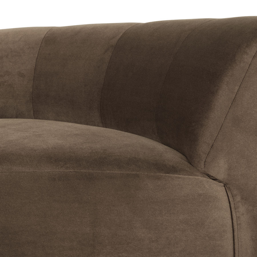 Mojo base hoekelement rond velvet taupe