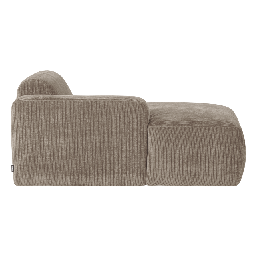 Mojo base chaise longue element links ribstof donkerzand