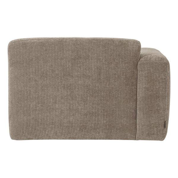 Mojo base chaise longue element links ribstof donkerzand
