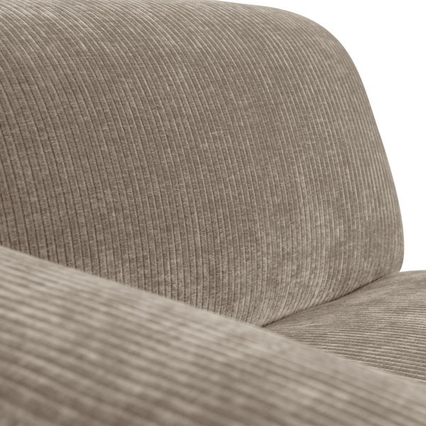 Mojo base chaise longue element links ribstof donkerzand
