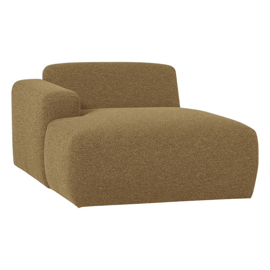 Mojo base chaise longue element links boucle geelbruin
