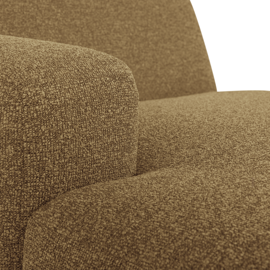 Mojo base chaise longue element links boucle geelbruin