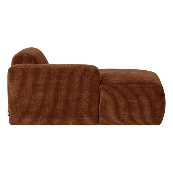 Mojo base chaise longue element links ribstof roestbruin