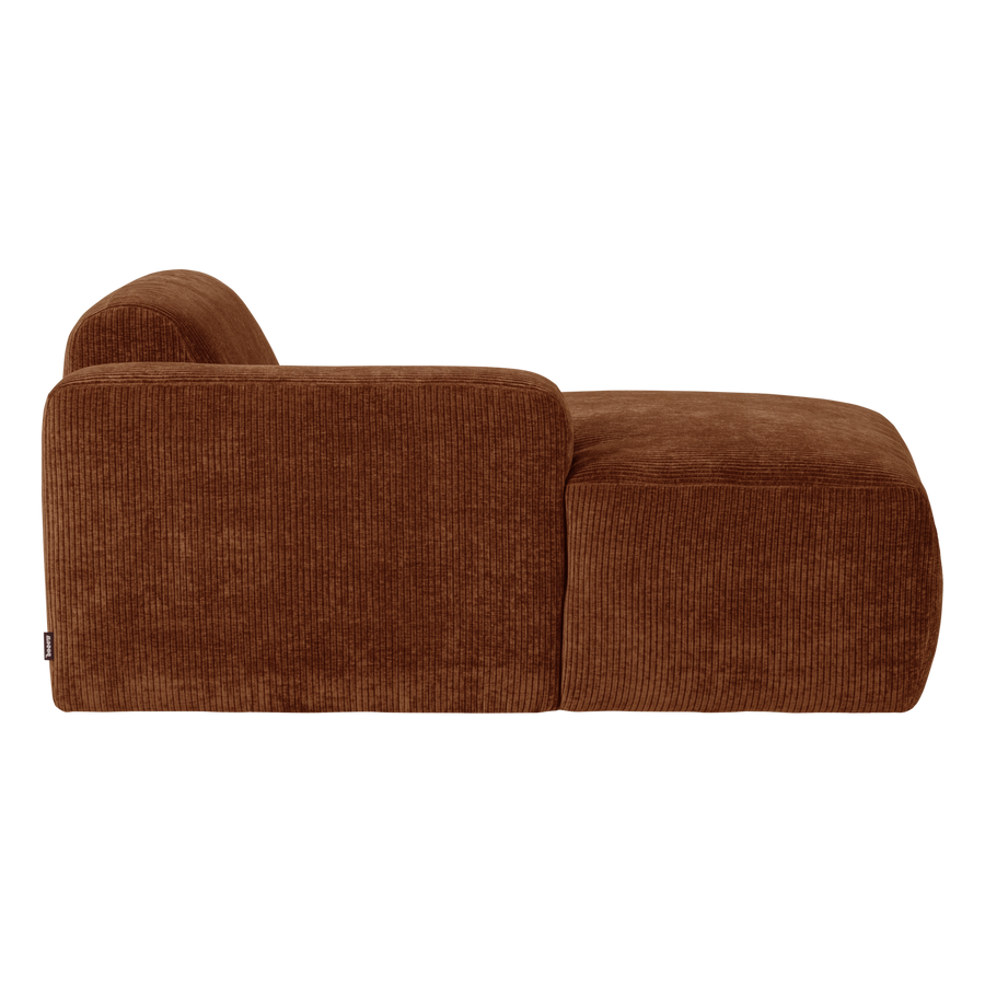 Mojo base chaise longue element links ribstof roestbruin