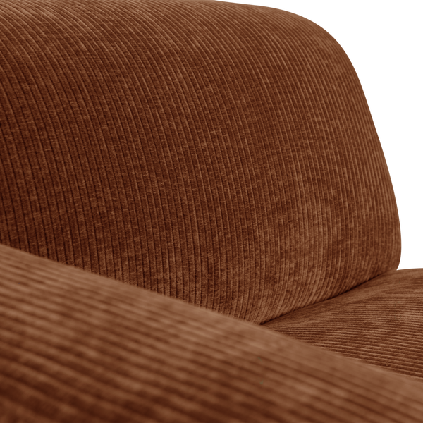 Mojo base chaise longue element links ribstof roestbruin