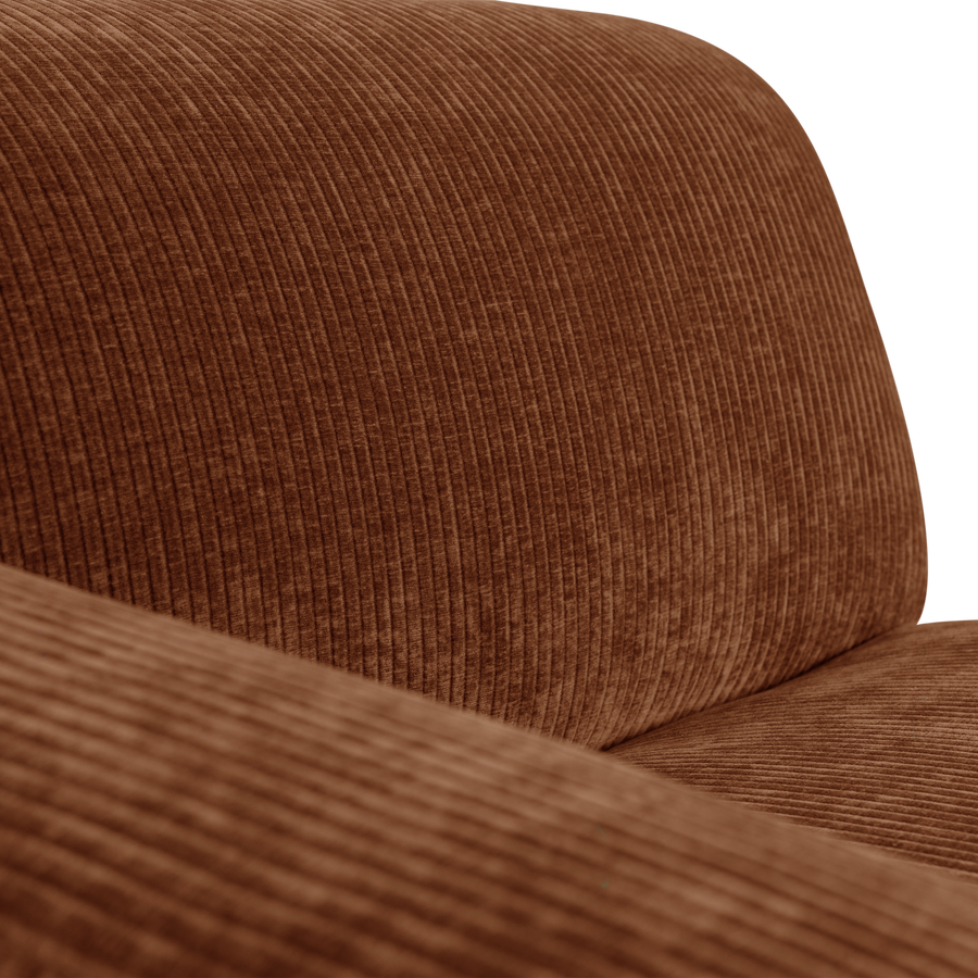 Mojo base chaise longue element links ribstof roestbruin