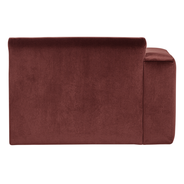 Mojo base chaise longue element links velvet kastanjebruin