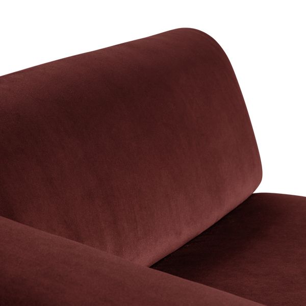 Mojo base chaise longue element links velvet kastanjebruin