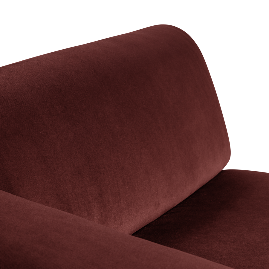 Mojo base chaise longue element links velvet kastanjebruin