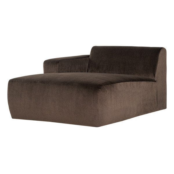 Mojo base chaise longue element links velvet bruin