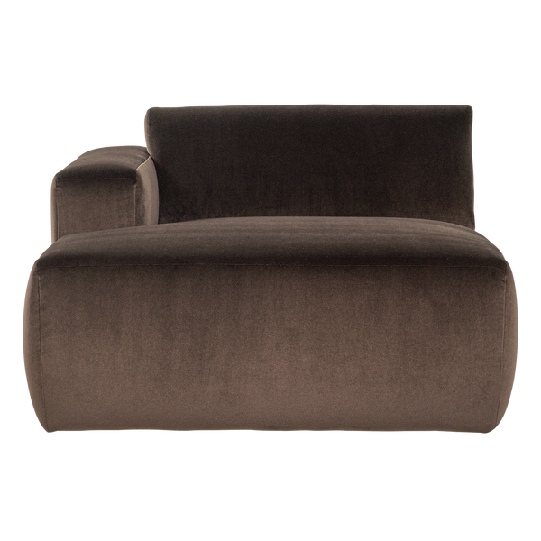 Mojo base chaise longue element links velvet bruin