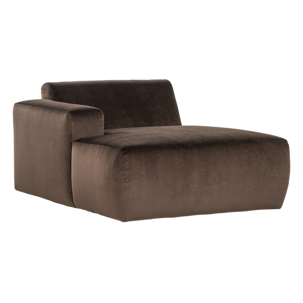 Mojo base chaise longue element links velvet bruin