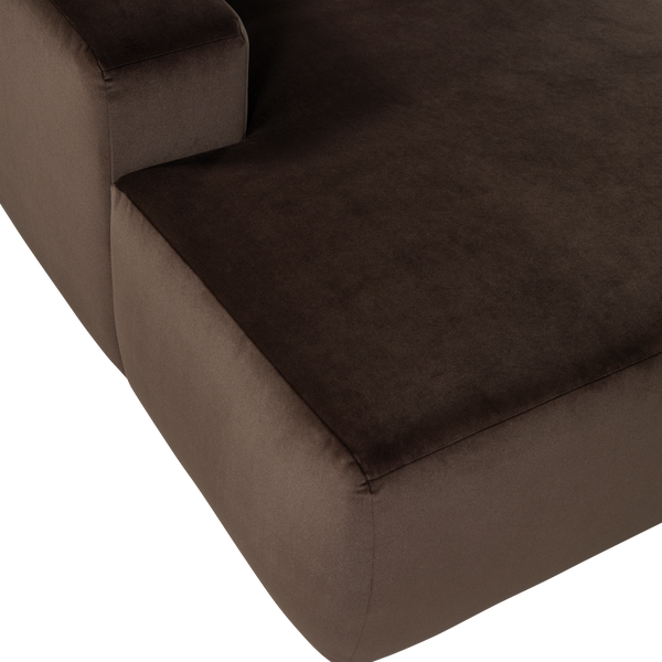 Mojo base chaise longue element links velvet bruin