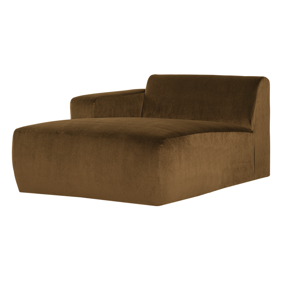 Mojo base chaise longue element links velvet honinggeel