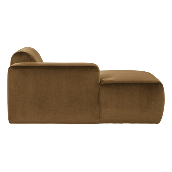 Mojo base chaise longue element links velvet honinggeel