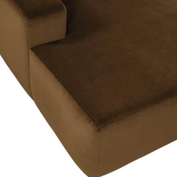 Mojo base chaise longue element links velvet honinggeel