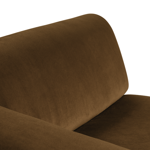 Mojo base chaise longue element links velvet honinggeel