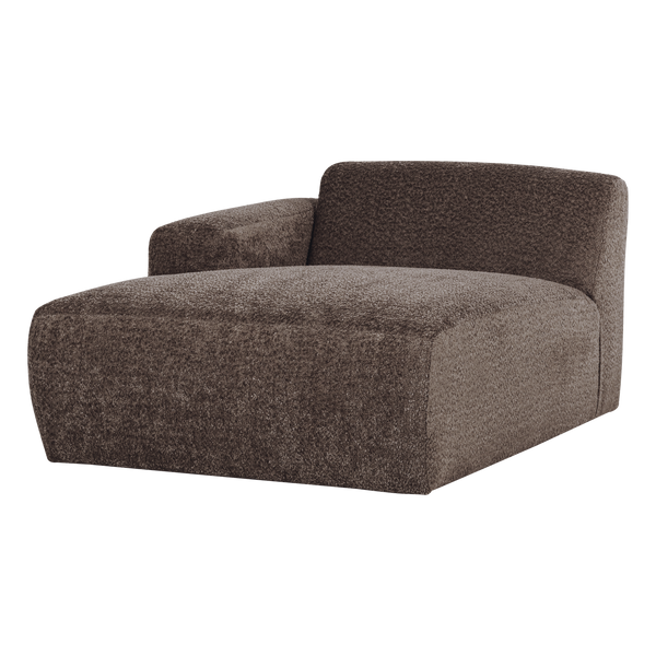 Mojo base chaise longue element links wollig bruin