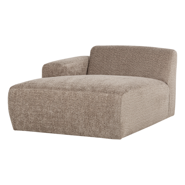 Mojo base chaise longue element links wollig donkerzand