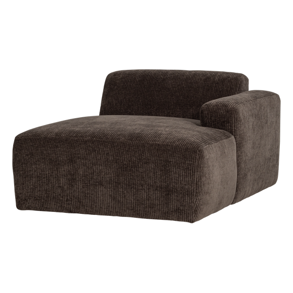 Mojo base chaise longue element rechts ribstof bruin