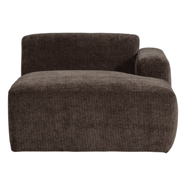 Mojo base chaise longue element rechts ribstof bruin