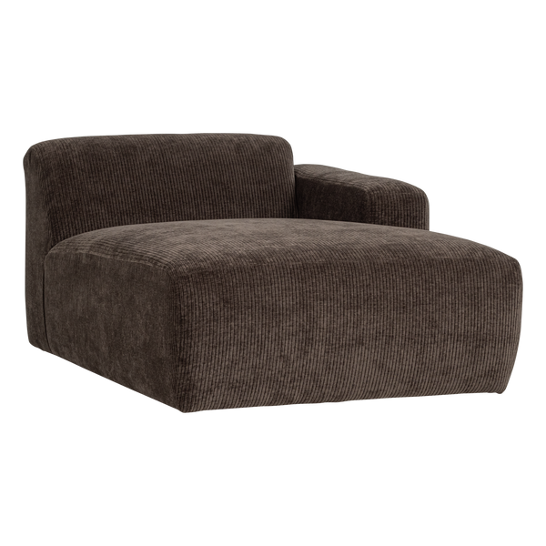 Mojo base chaise longue element rechts ribstof bruin