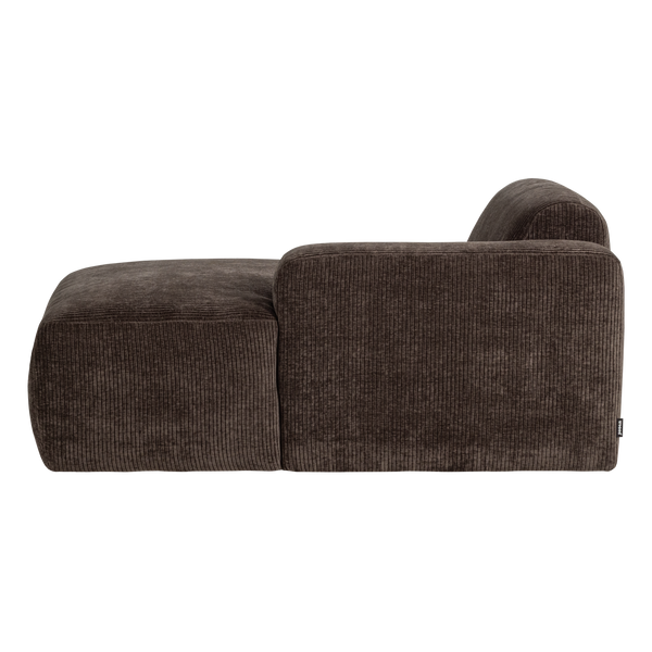 Mojo base chaise longue element rechts ribstof bruin