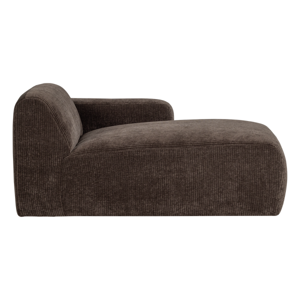 Mojo base chaise longue element rechts ribstof bruin