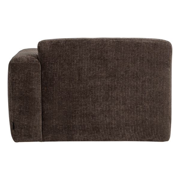 Mojo base chaise longue element rechts ribstof bruin
