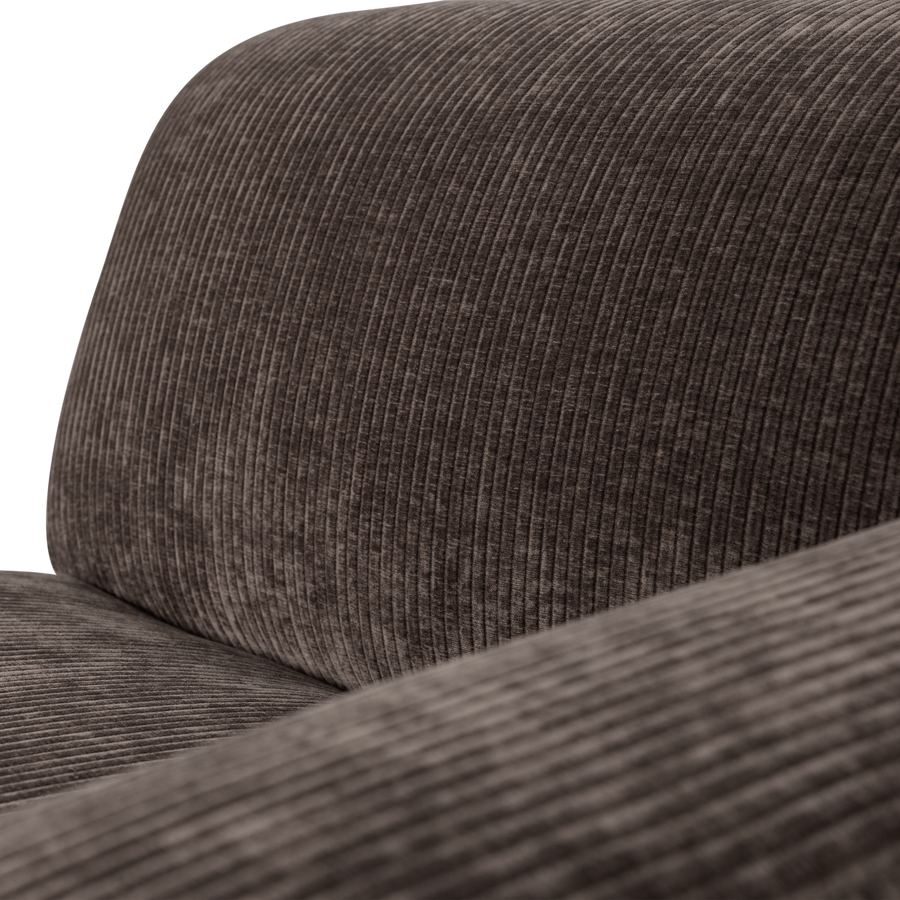 Mojo base chaise longue element rechts ribstof bruin
