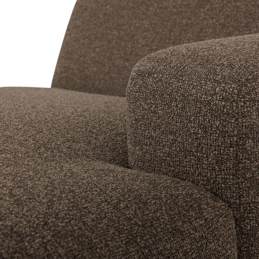 Mojo base chaise longue element rechts boucle bruin