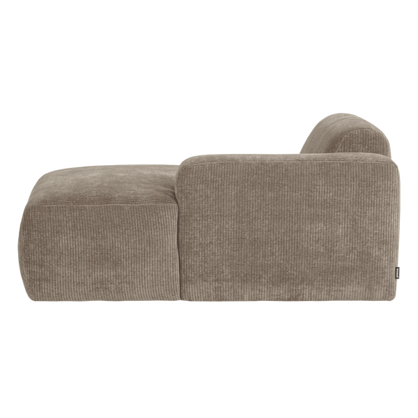 Mojo base chaise longue element rechts ribstof donkerzand