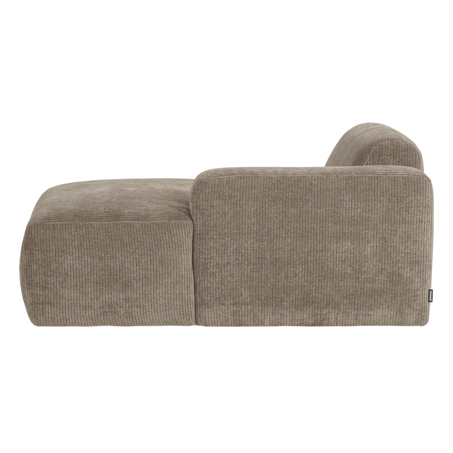 Mojo base chaise longue element rechts ribstof donkerzand