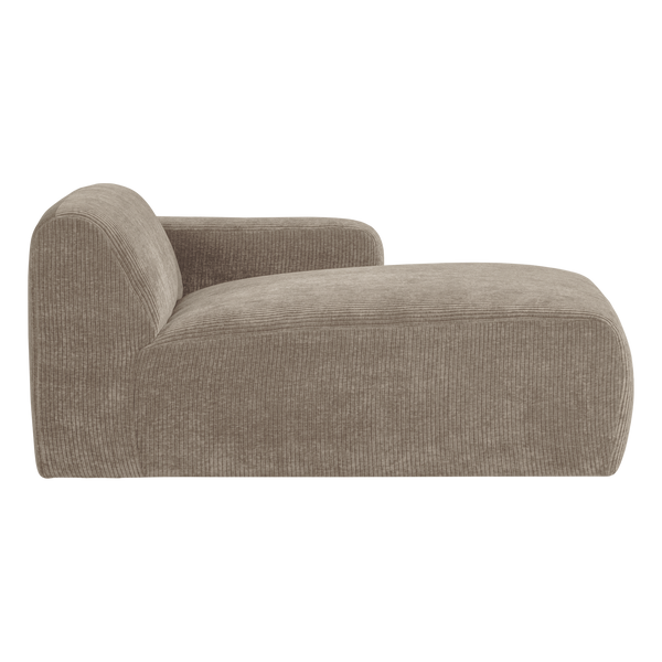 Mojo base chaise longue element rechts ribstof donkerzand