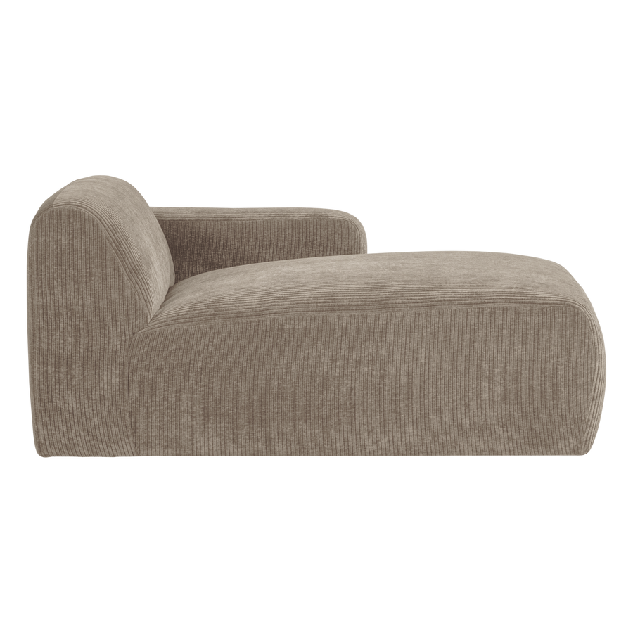 Mojo base chaise longue element rechts ribstof donkerzand
