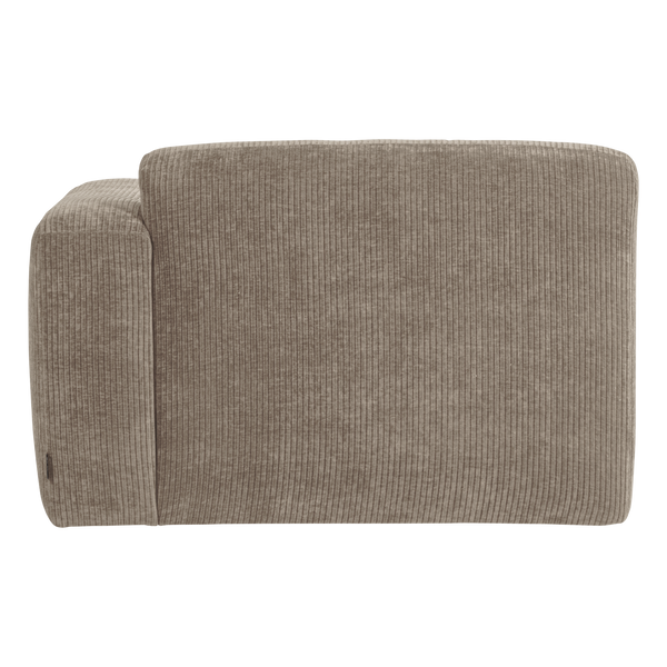 Mojo base chaise longue element rechts ribstof donkerzand