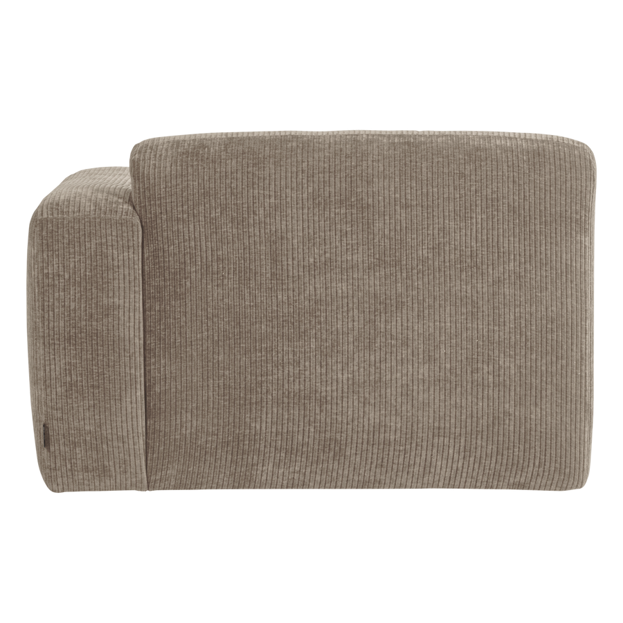 Mojo base chaise longue element rechts ribstof donkerzand