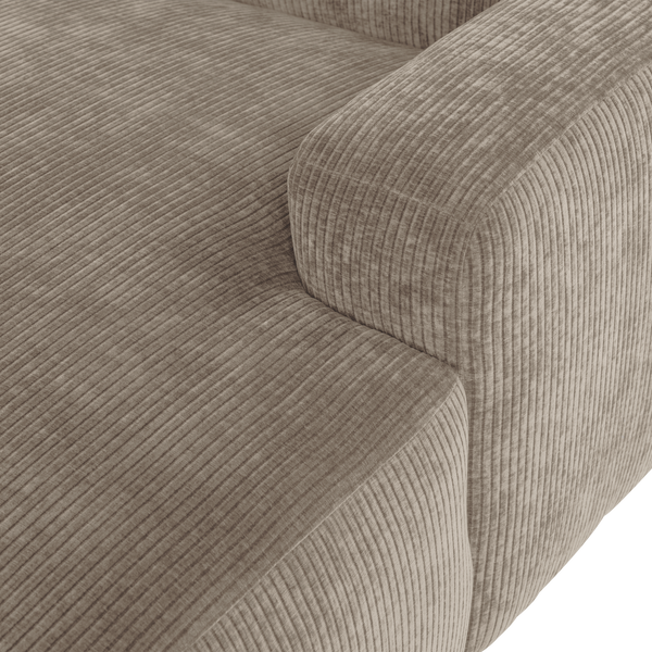 Mojo base chaise longue element rechts ribstof donkerzand