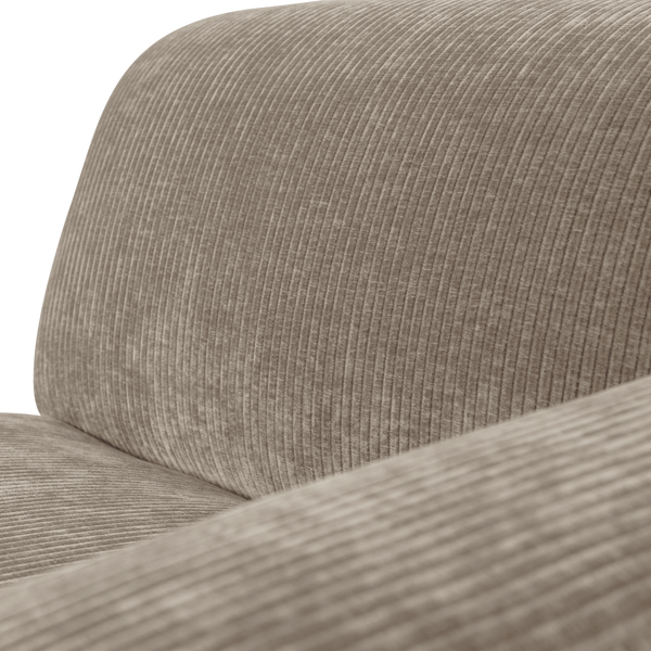 Mojo base chaise longue element rechts ribstof donkerzand