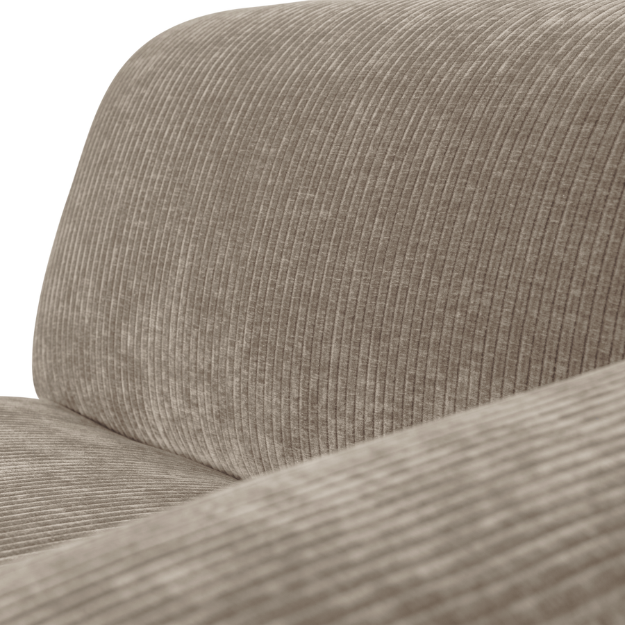 Mojo base chaise longue element rechts ribstof donkerzand