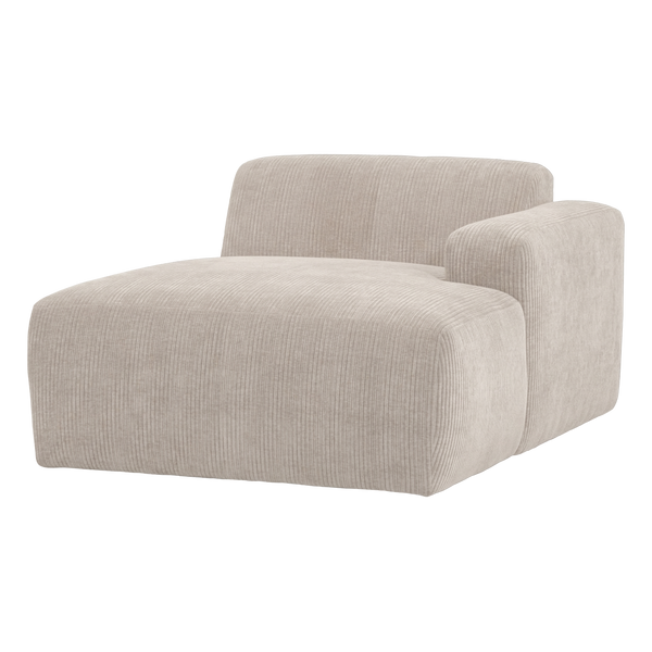 Mojo base chaise longue element rechts ribstof ecru