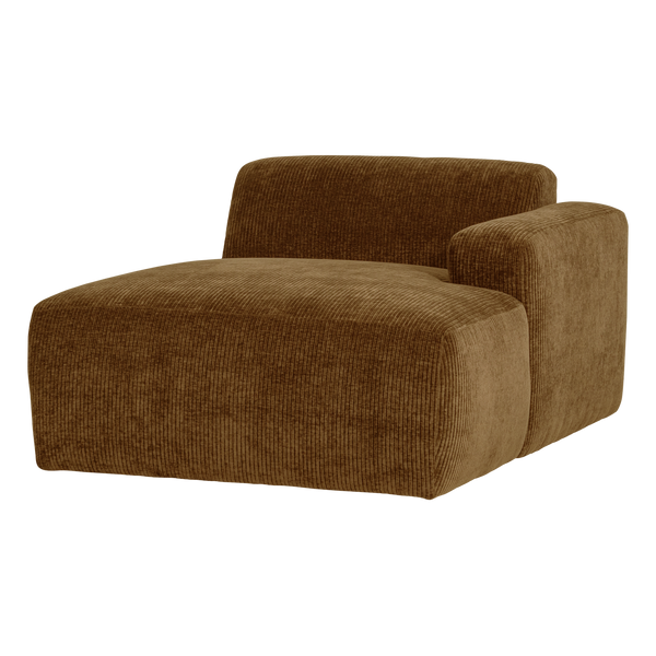 Mojo base chaise longue element rechts ribstof honinggeel