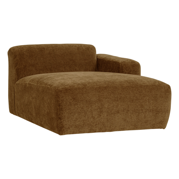 Mojo base chaise longue element rechts ribstof honinggeel