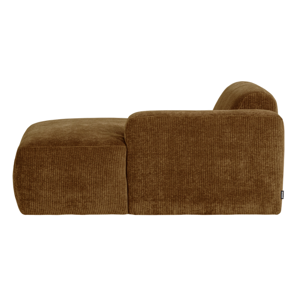 Mojo base chaise longue element rechts ribstof honinggeel