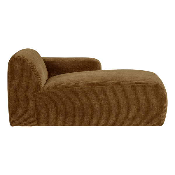 Mojo base chaise longue element rechts ribstof honinggeel