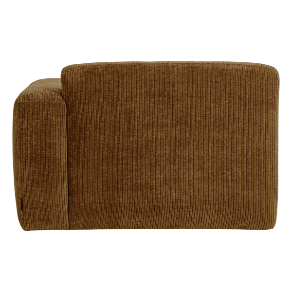 Mojo base chaise longue element rechts ribstof honinggeel