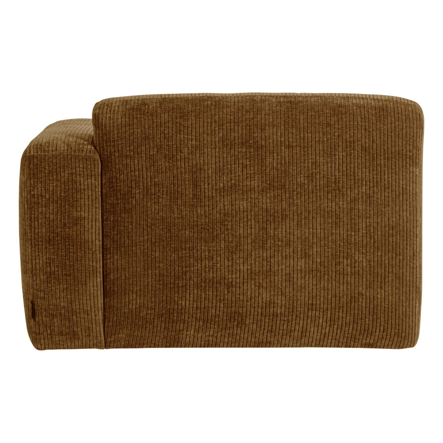 Mojo base chaise longue element rechts ribstof honinggeel