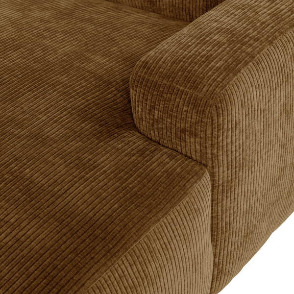 Mojo base chaise longue element rechts ribstof honinggeel